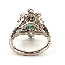 Bague Marguerite MAUBOUSSIN en or blanc, émeraude et diamants - Castafiore