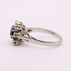 Bague Marguerite or blanc saphir et diamants - Castafiore