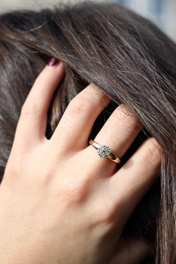 Bague Marguerite Or jaune Diamant - Castafiore