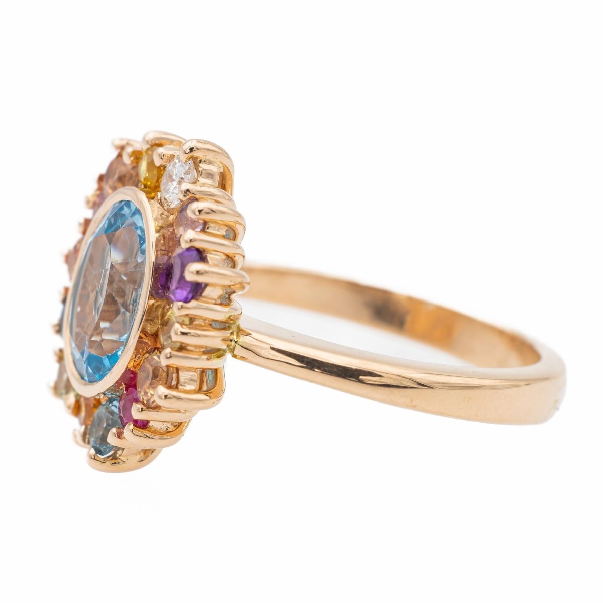 Bague Marguerite Or rose Topaze - Castafiore