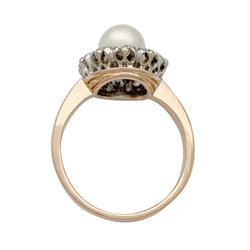 Bague marguerite perle et diamants - Castafiore