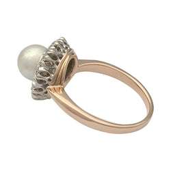 Bague marguerite perle et diamants - Castafiore