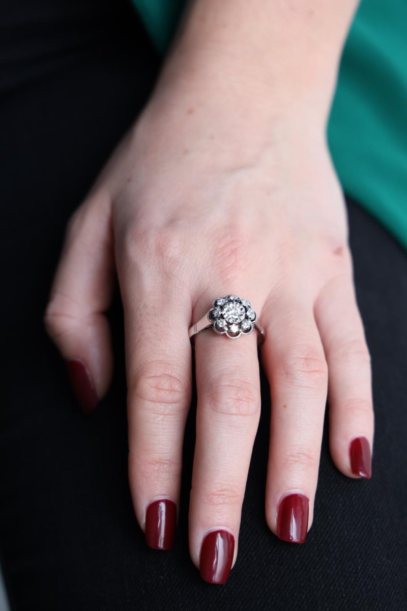 Bague Marguerite Platine Diamant - Castafiore