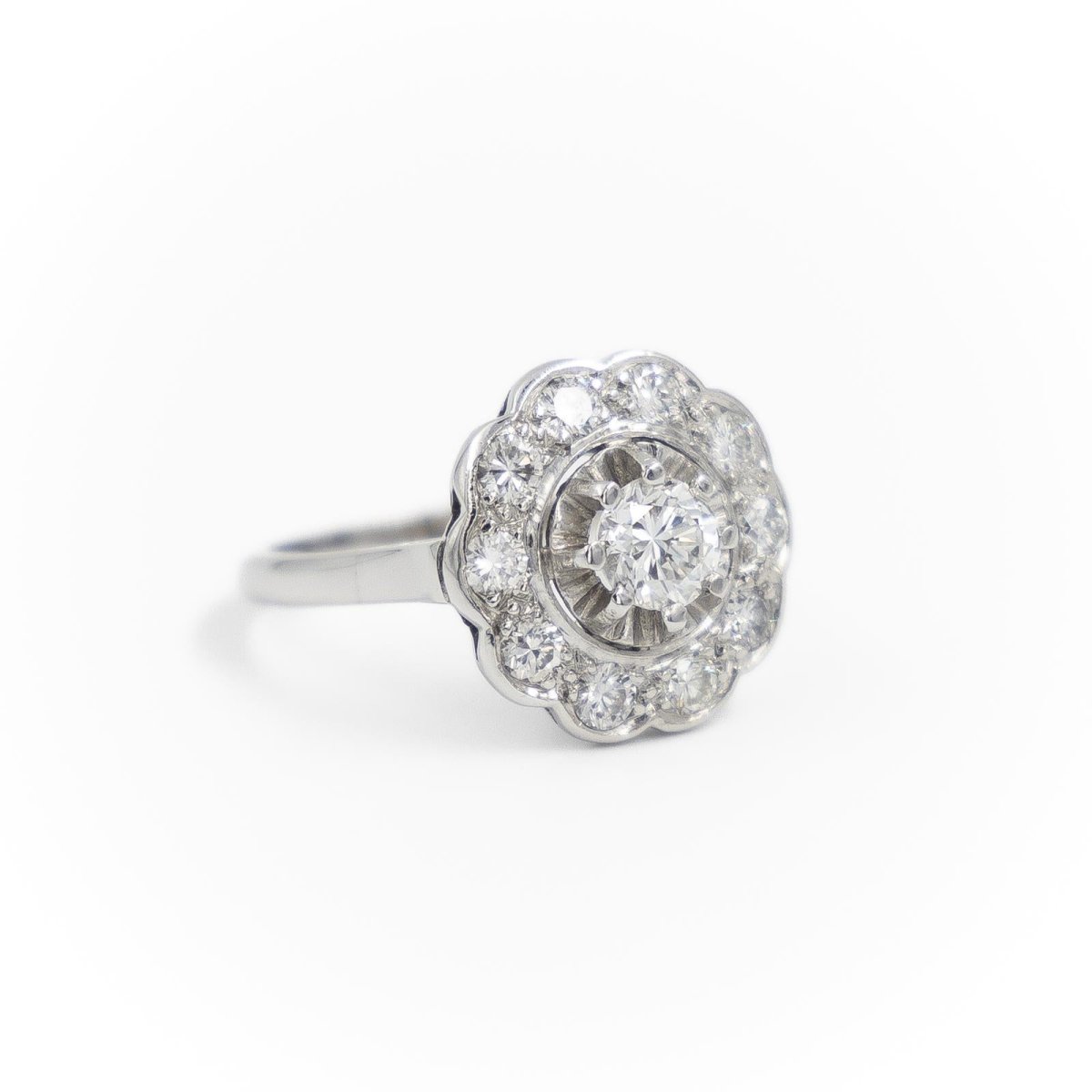 Bague Marguerite Platine Diamant - Castafiore