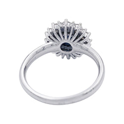 Bague marguerite saphir entourage diamants - Castafiore