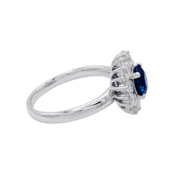 Bague marguerite saphir entourage diamants - Castafiore