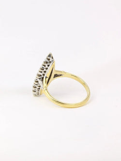 Bague marquise ancienne en or pavée d'environ 1 ct de diamants - Castafiore