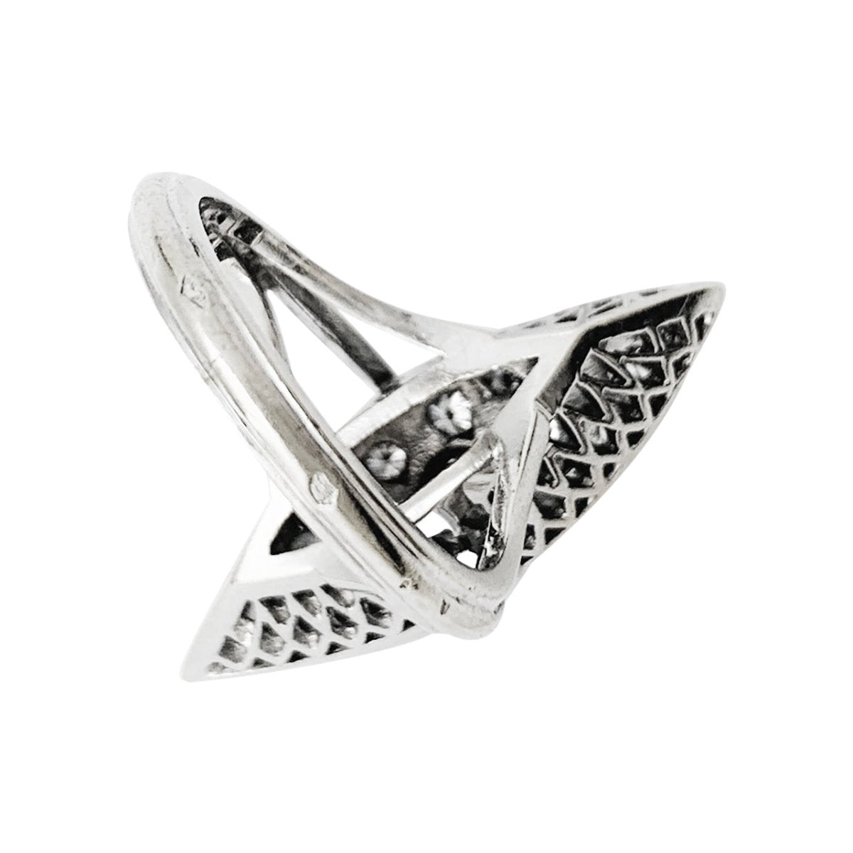 Bague marquise en or blanc et diamants - Castafiore