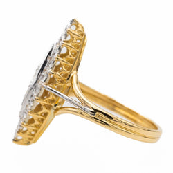 Bague Marquise en or jaune et diamants - Castafiore