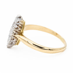 Bague Marquise en or jaune et diamants - Castafiore