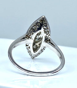 Bague marquise en platine et diamants, vers 1900 - Castafiore