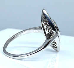 Bague marquise en platine et diamants, vers 1900 - Castafiore