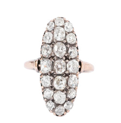 Bague marquise Napoléon III diamant taille ancienne - Castafiore