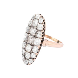 Bague marquise Napoléon III diamant taille ancienne - Castafiore