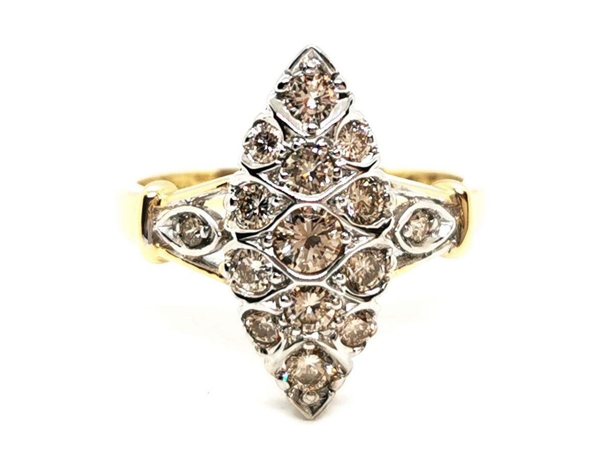 Bague Marquise Or jaune Diamant - Castafiore