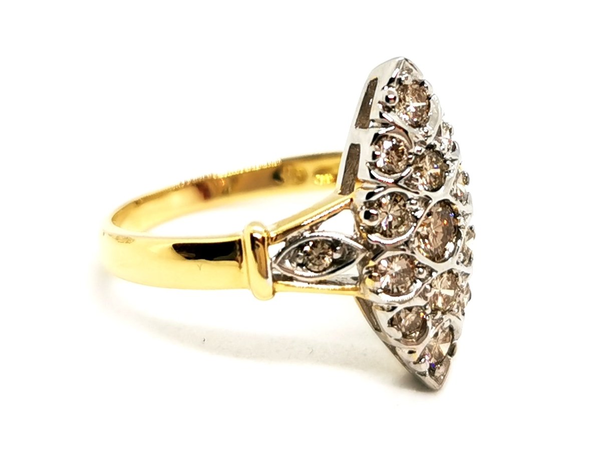 Bague Marquise Or jaune Diamant - Castafiore