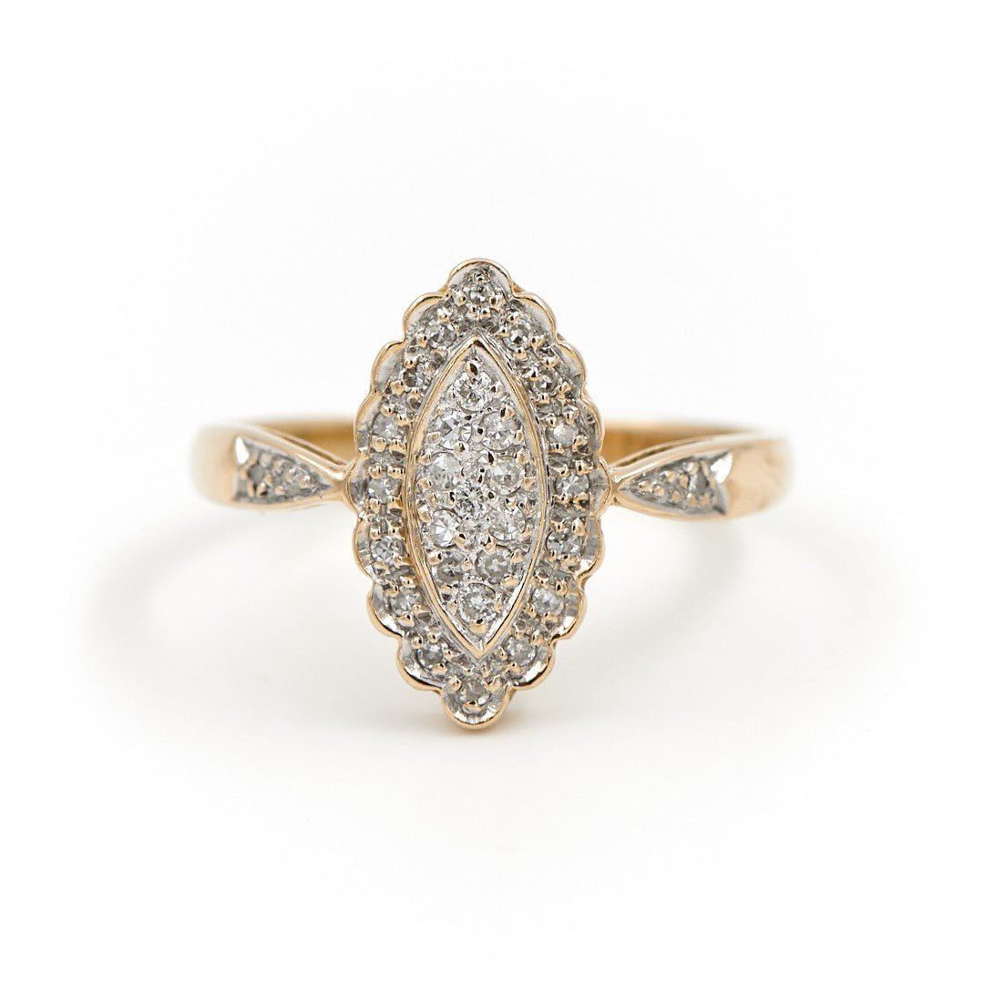 Bague Marquise Or jaune Diamant - Castafiore