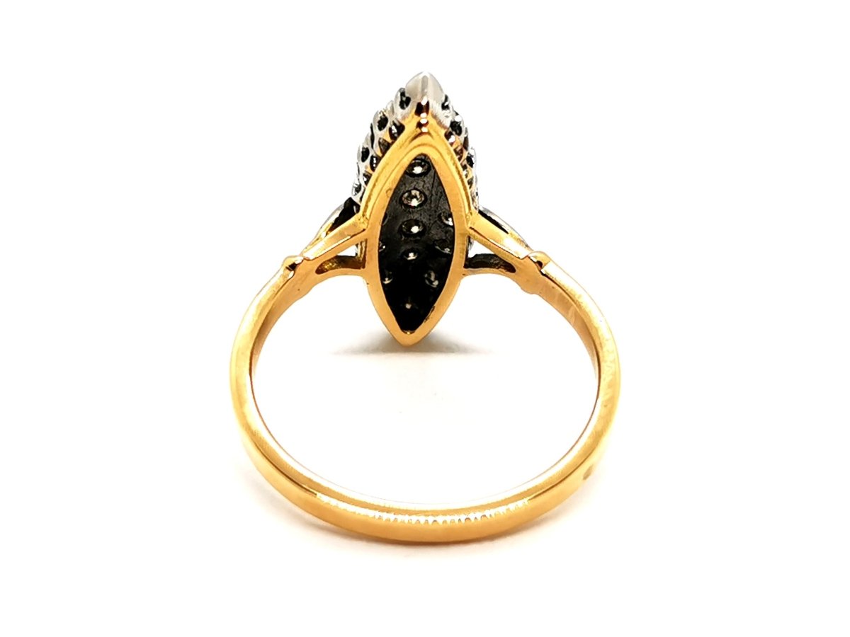 Bague Marquise Or jaune Diamant - Castafiore