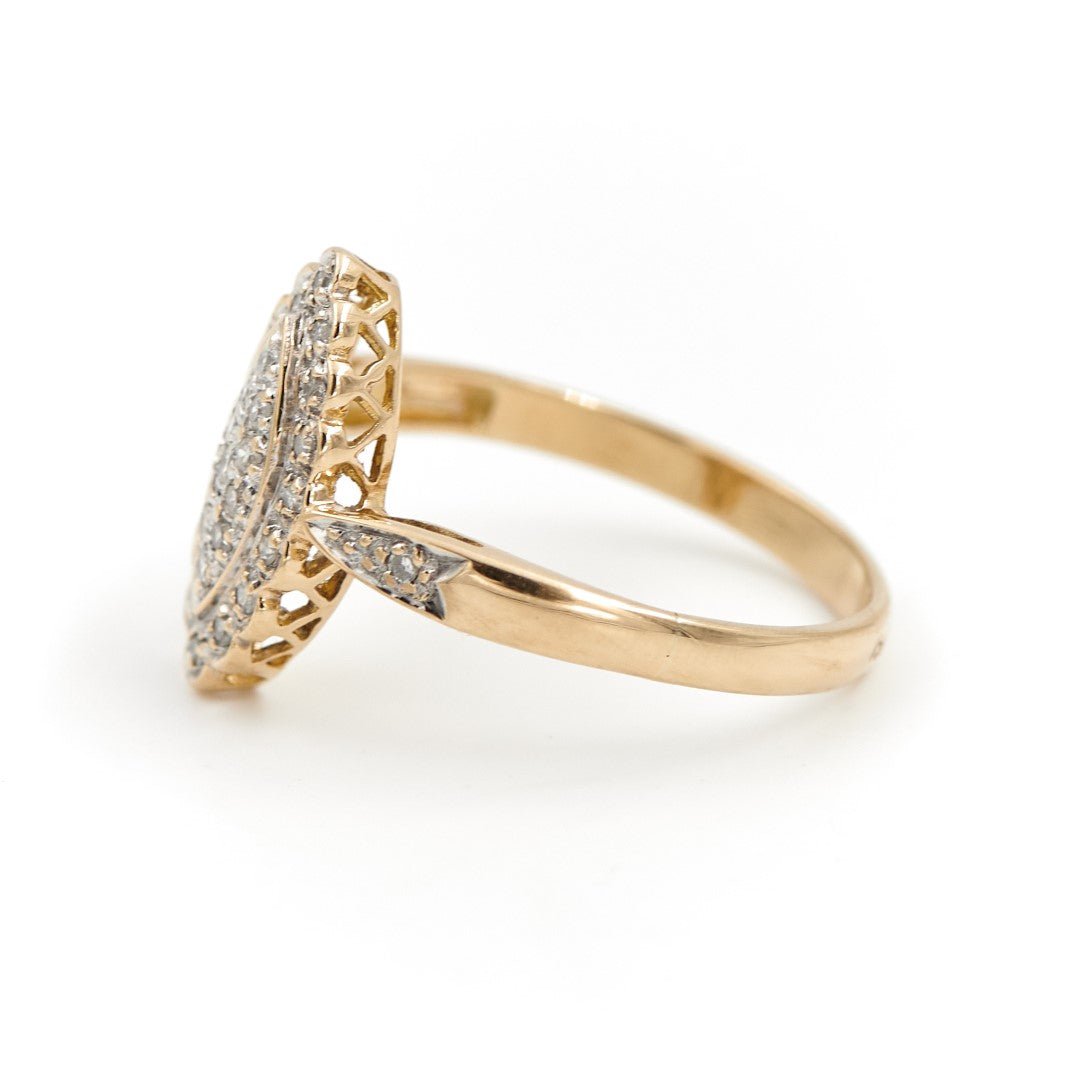 Bague Marquise Or jaune Diamant - Castafiore