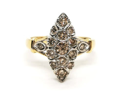 Bague Marquise Or jaune Diamant - Castafiore