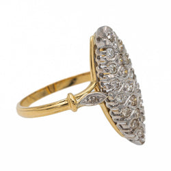Bague Marquise Or jaune Diamant - Castafiore