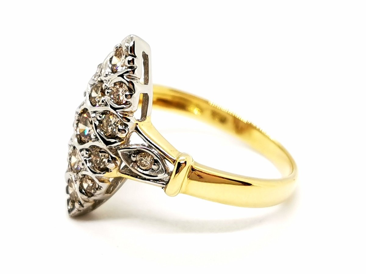 Bague Marquise Or jaune Diamant - Castafiore