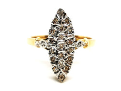 Bague Marquise Or jaune Diamant - Castafiore