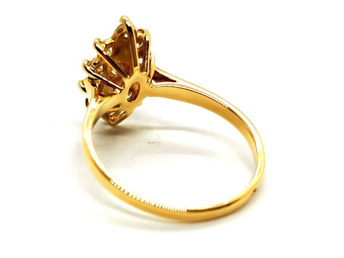 Bague Marquise Or jaune Diamant - Castafiore