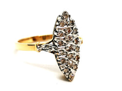 Bague Marquise Or jaune Diamant - Castafiore