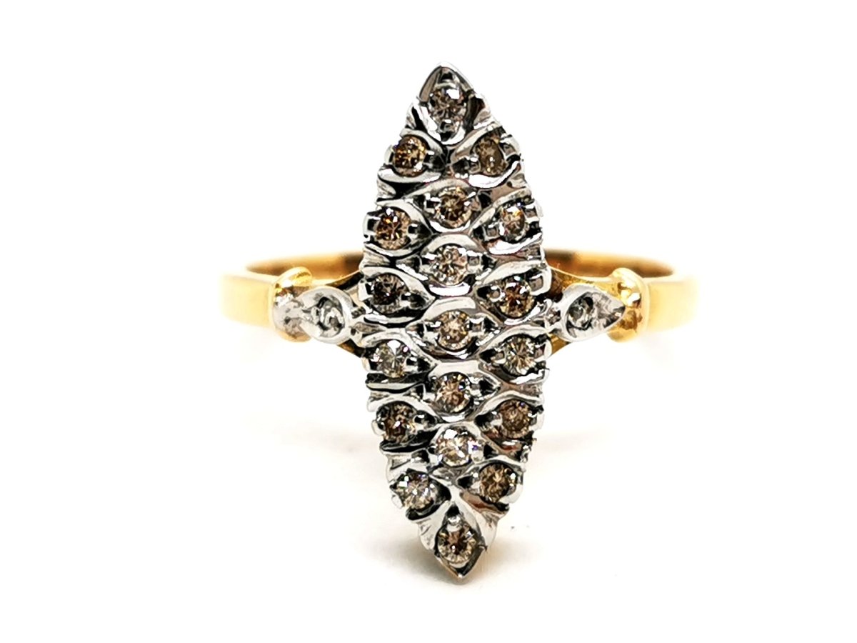 Bague Marquise Or jaune Diamant - Castafiore