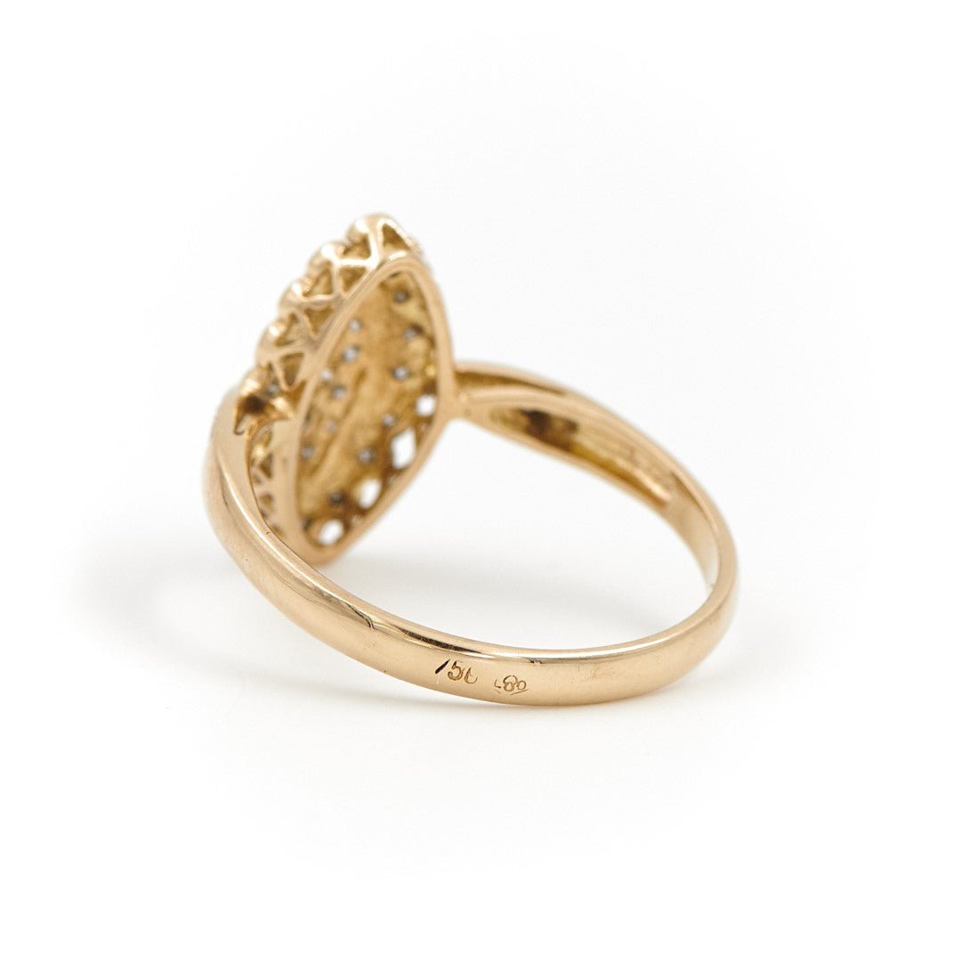 Bague Marquise Or jaune Diamant - Castafiore