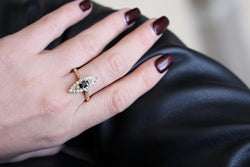 Bague Marquise Or jaune Saphir - Castafiore