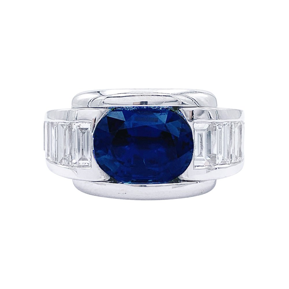Bague Mauboussin, "Alessandra", or blanc, saphir, diamants - Castafiore