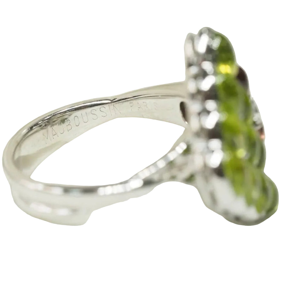 Bague MAUBOUSSIN "Grappe" en or blanc, améthystes et péridots - Castafiore