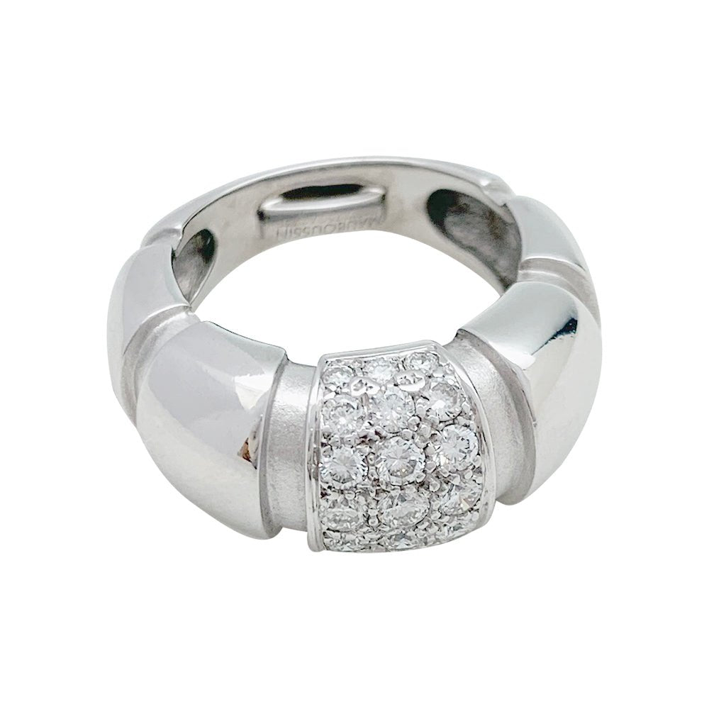 Bague MAUBOUSSIN, "Nadja", or blanc, diamants - Castafiore