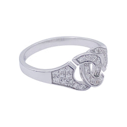 Bague "Menottes R8" DIHN VAN en or blanc et diamants. - Castafiore