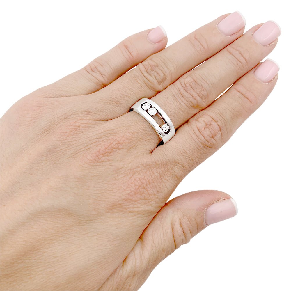 Bague MESSIKA "Move Joaillerie PM" en or blanc et diamants. - Castafiore