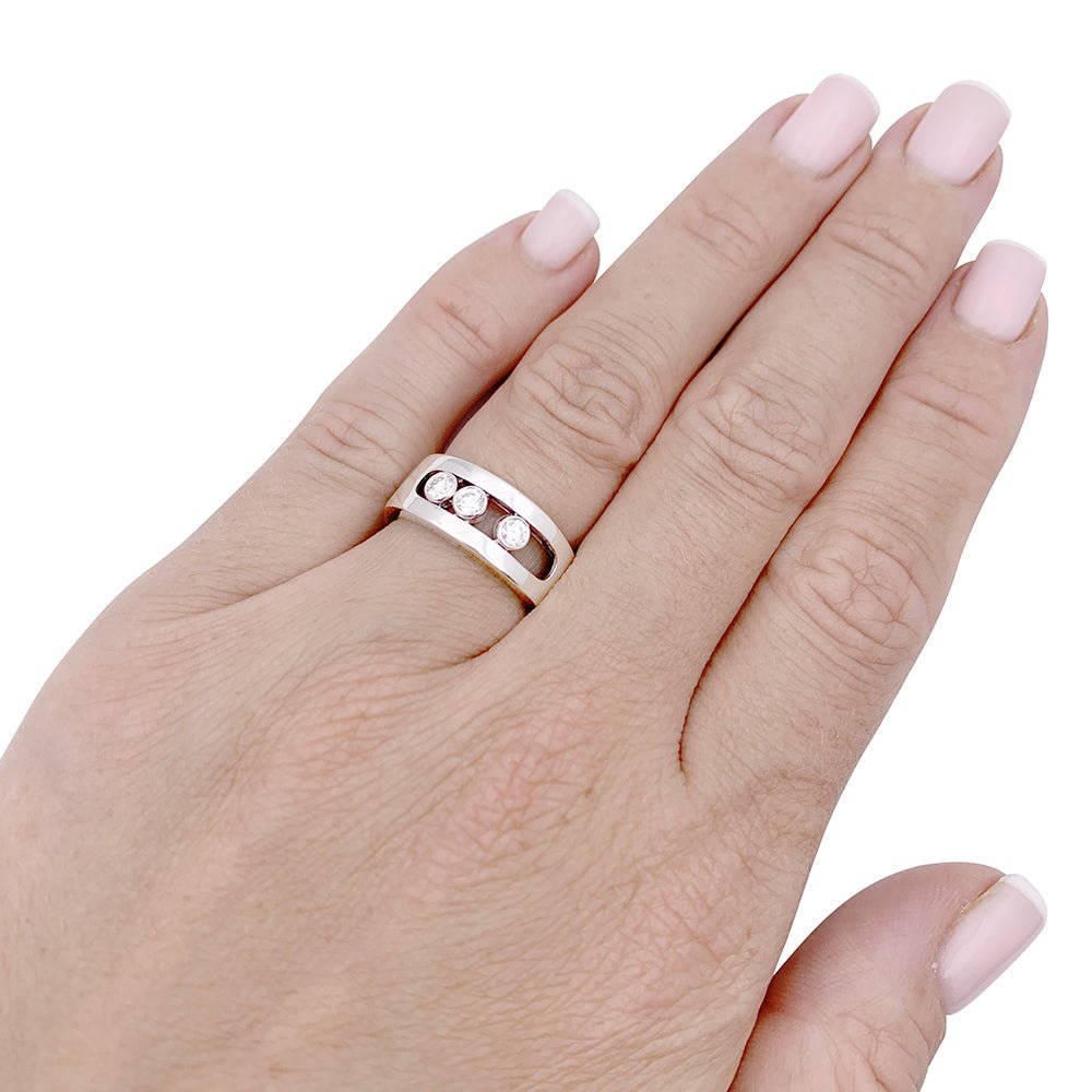 Bague Messika, "Move Joaillerie PM", or blanc, diamants. - Castafiore