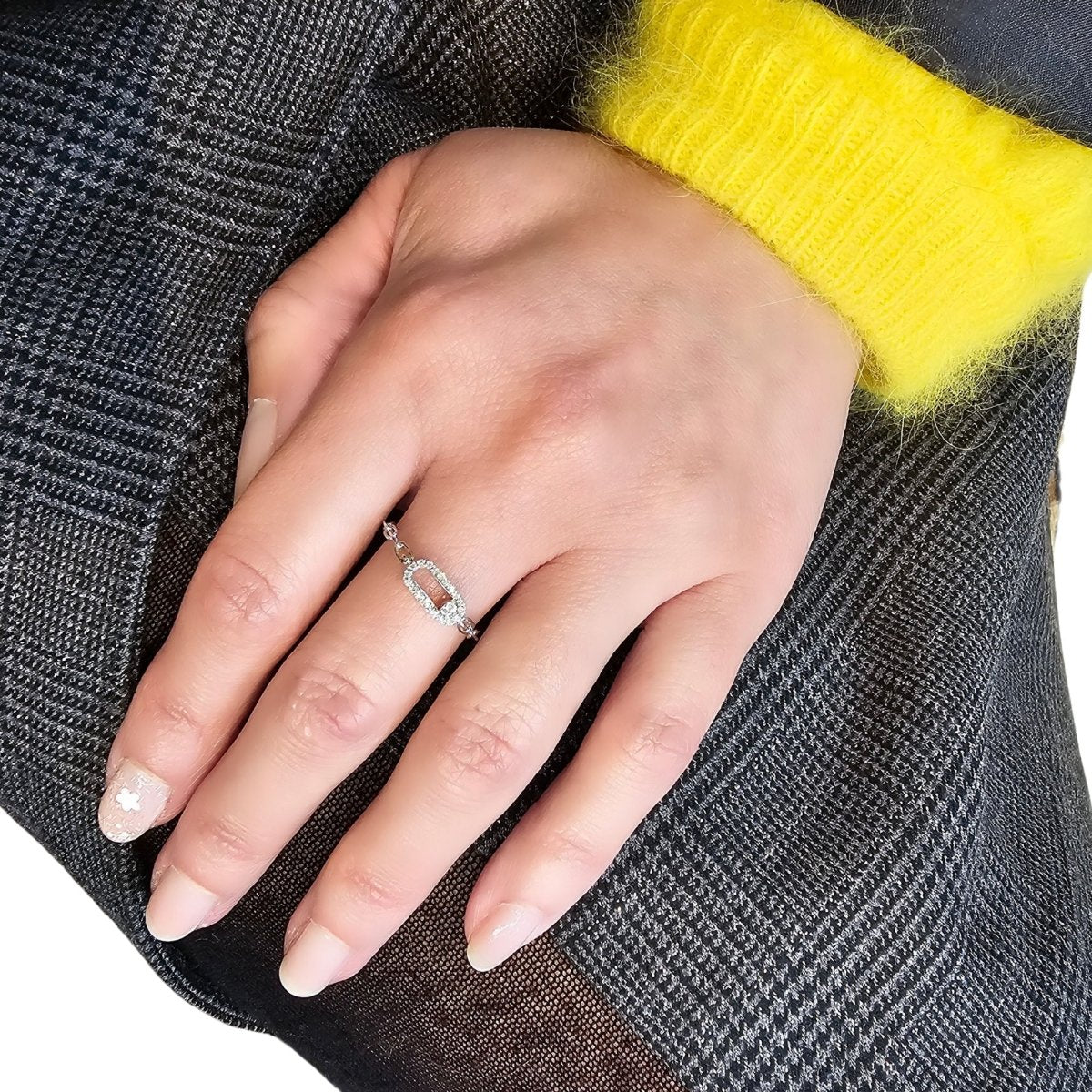 Bague MESSIKA "Move Link Multi" en or blanc et diamants - Castafiore