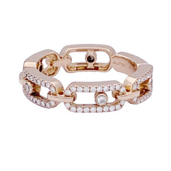 Bague Messika, "Move Link Multi Pavé", or rose, diamants. - Castafiore