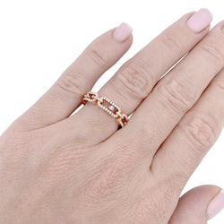 Bague Messika, "Move Link Multi Pavé", or rose, diamants. - Castafiore