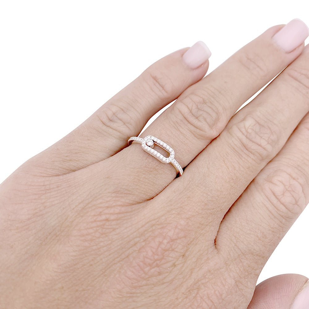 Bague MESSIKA, "Move Uno Pavé", or blanc et diamants - Castafiore