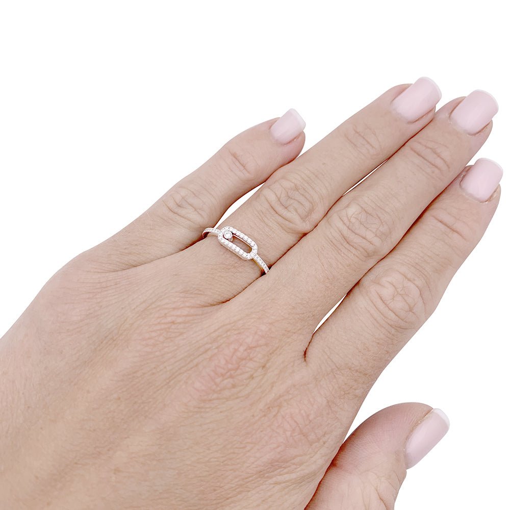 MESSIKA ring, “Move Uno Pavé”, white gold and diamonds – Castafiore