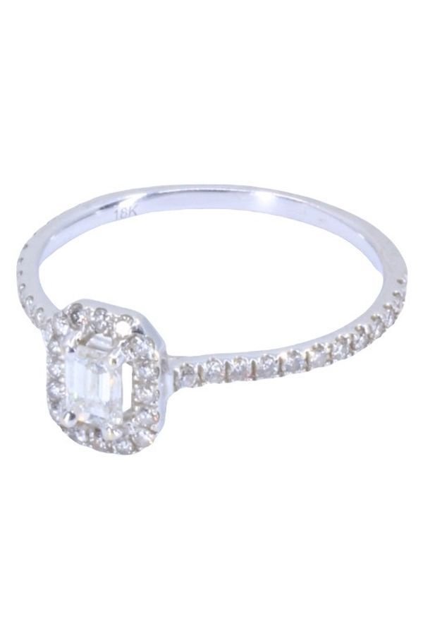 Bague Moderne En Or Blanc Et Diamants - Castafiore