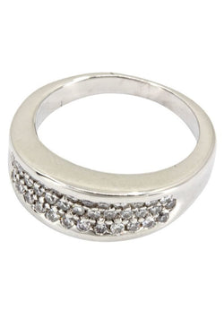BAGUE MODERNE PAVAGE DIAMANTS - Castafiore