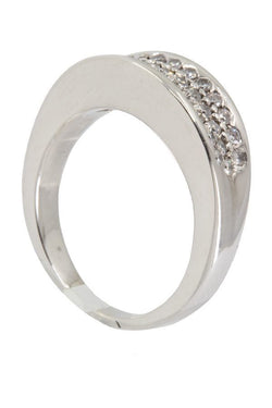 BAGUE MODERNE PAVAGE DIAMANTS - Castafiore