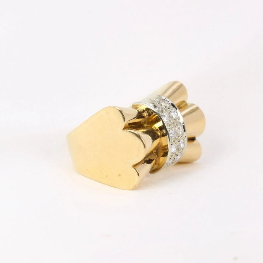 Bague nœud Art-Déco en or et diamants - Castafiore