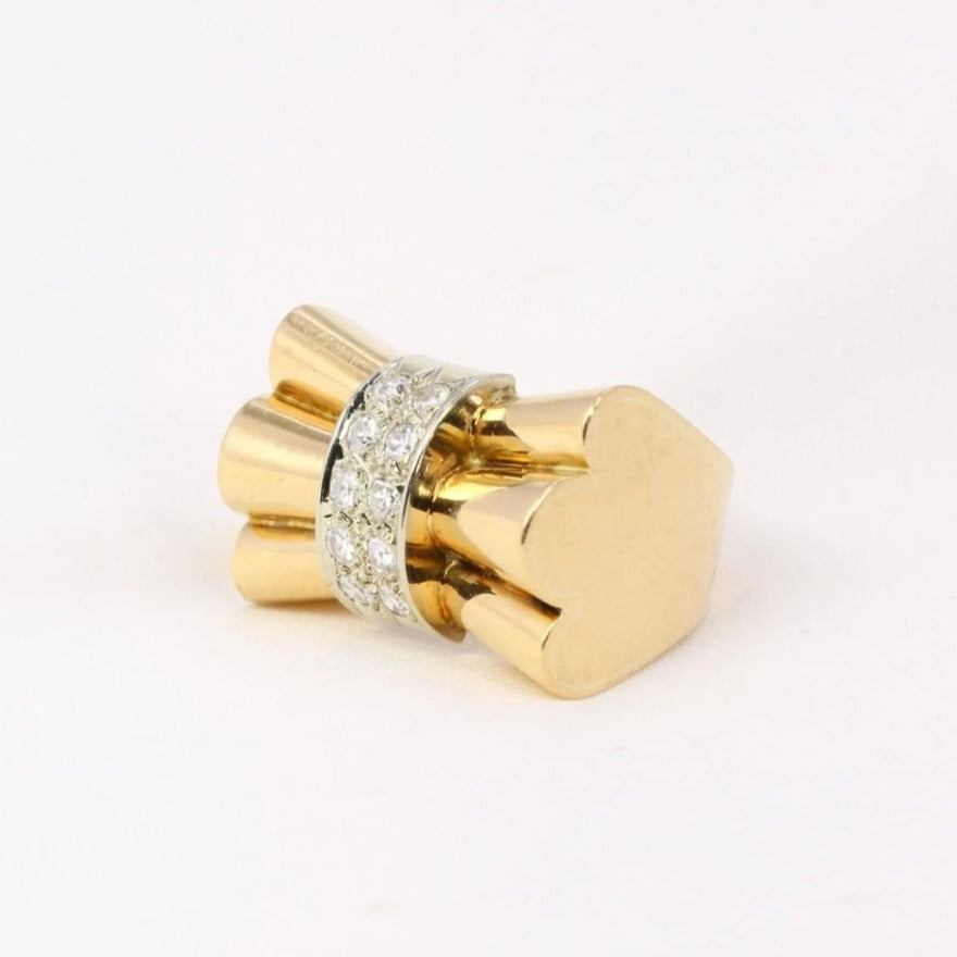 Bague nœud Art-Déco en or et diamants - Castafiore