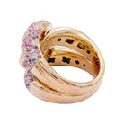 Bague "Noeud" or rose, diamants, saphirs roses - Castafiore