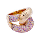 Bague "Noeud" or rose, diamants, saphirs roses - Castafiore